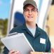 Delivery courier. Shipping and moving service background.